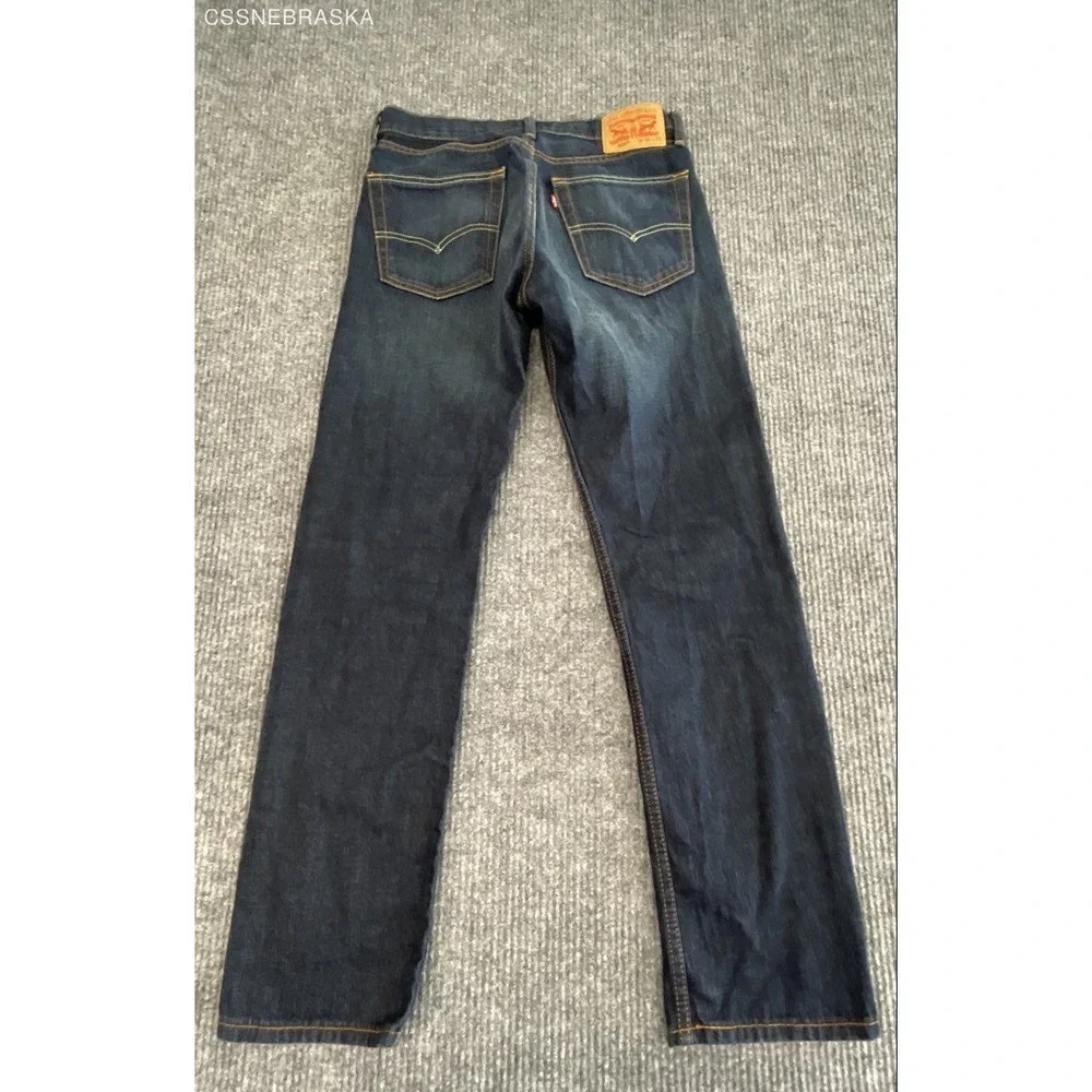 Levi's Men's 505 Regular Fit Straight Leg Jeans Dark Wash Indigo Blue Sz 31x32